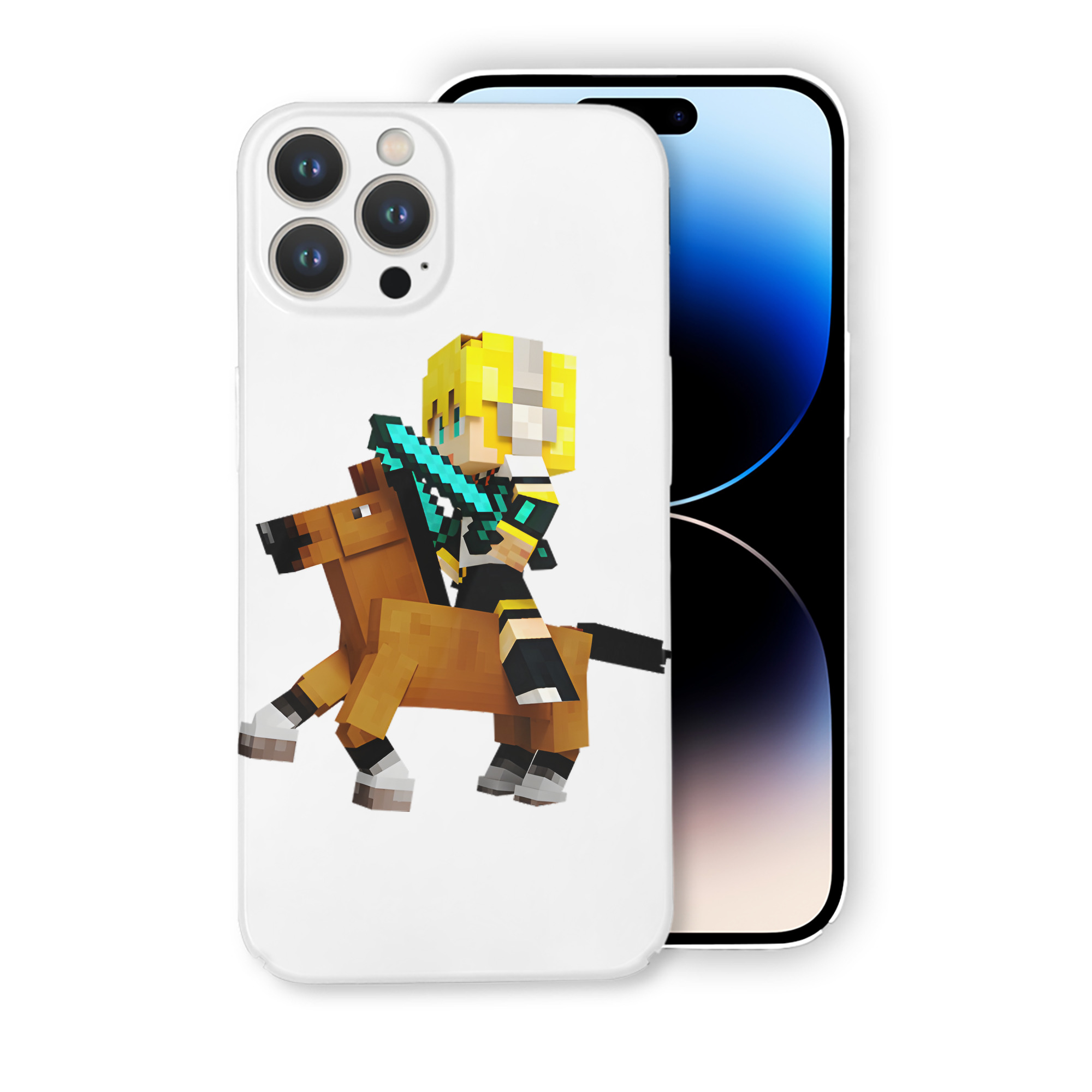 （画像用） マインクラフト ブロックの世界 Minecraft MC Block world 【iPhone 14シリーズ対応】ハードケース